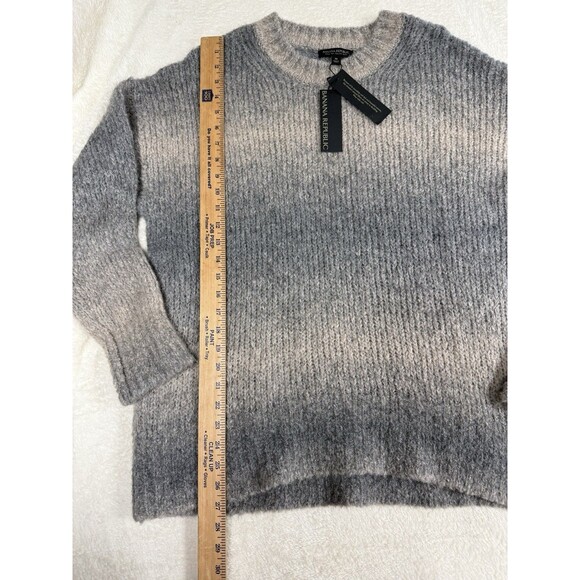 Banana Republic M VERNICE Alpaca OMBRÉ SWEATER Spacedye Crew Gray - Picture 6 of 10